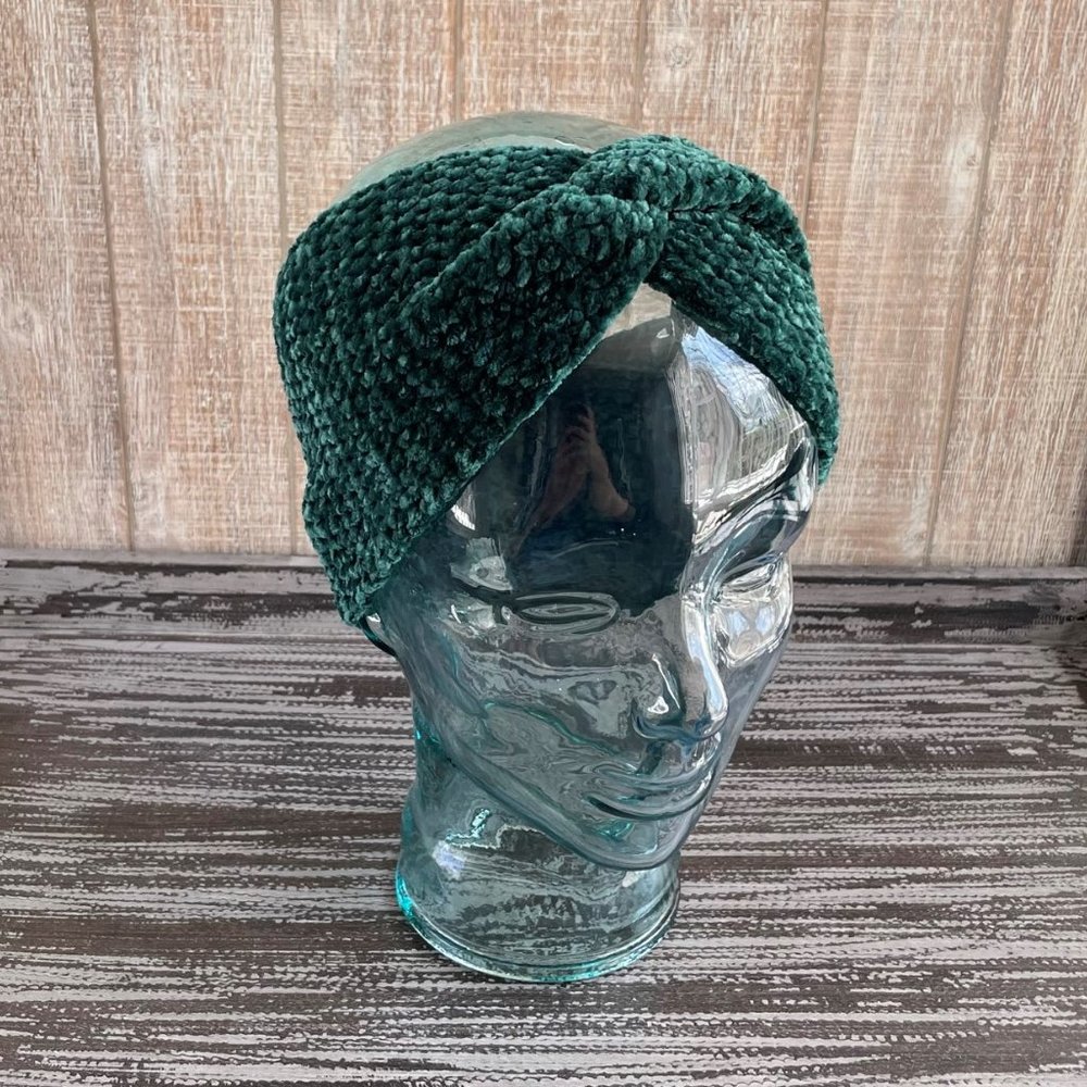 Luxury Twisted Velvet Crochet Headband Ear Warmer
